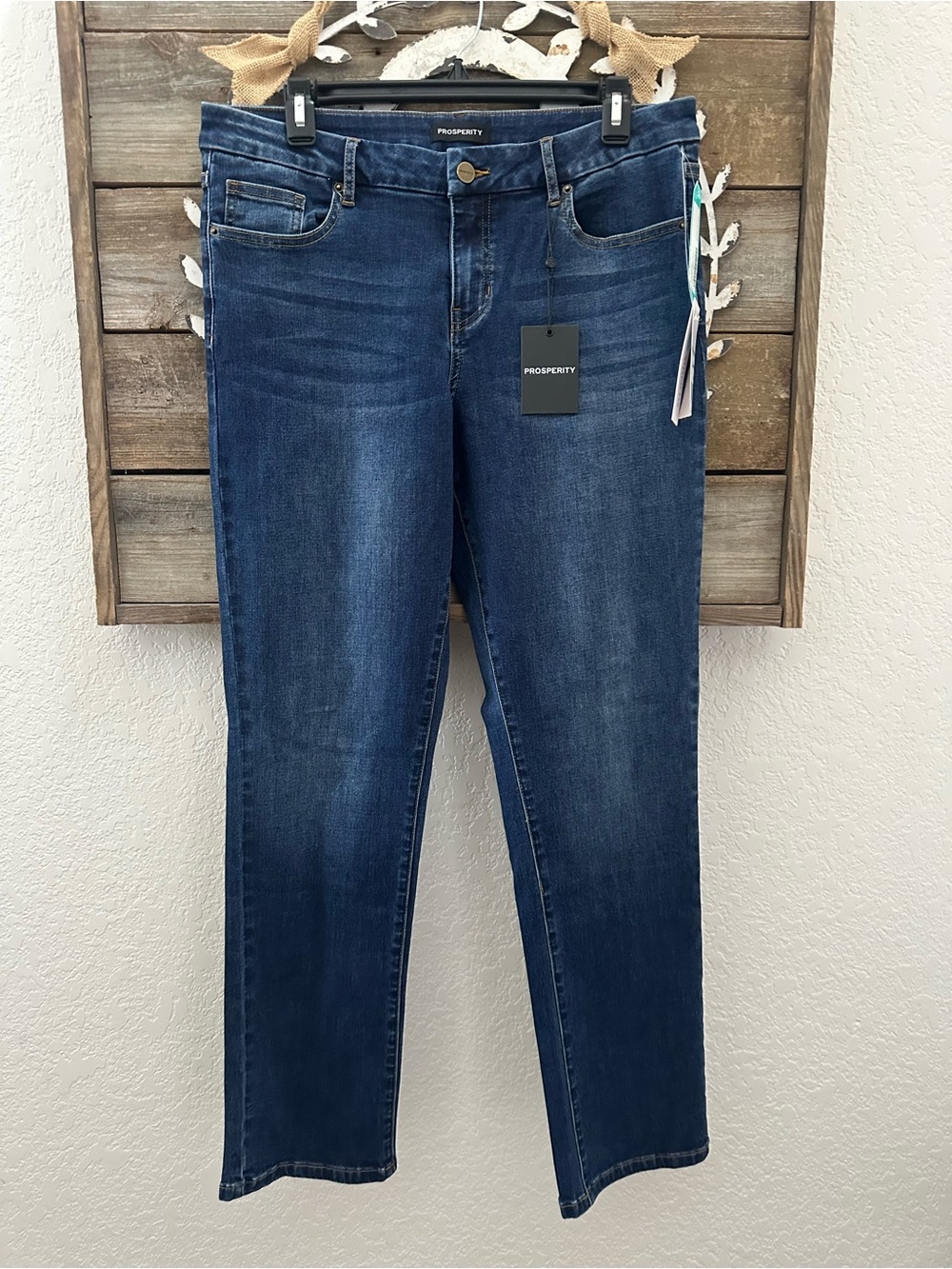 Stitch fix Prosperity slim straight stretchy denim jeans size 31/12 NWT